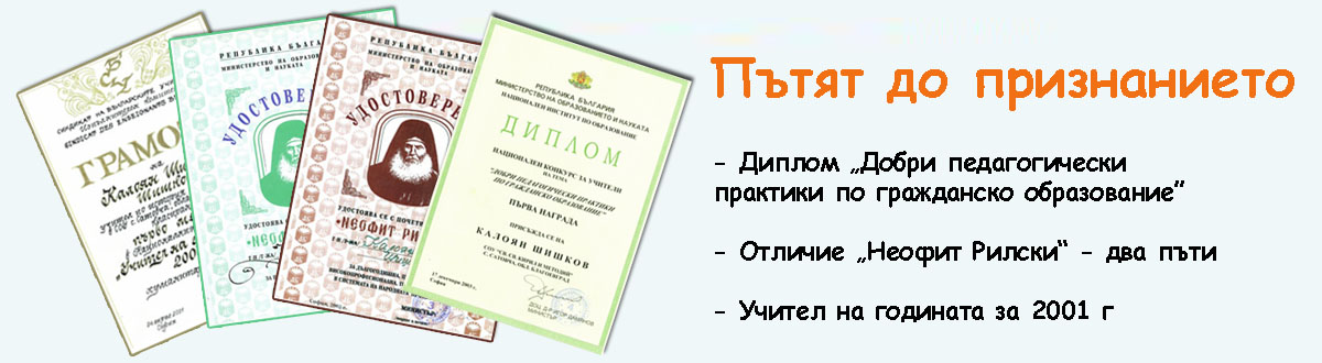 Калоян Шишков - пътят до признанието - отличия